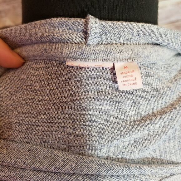 ?brand? Grey/blue pullover soft hoodie - Picture 3 of 5